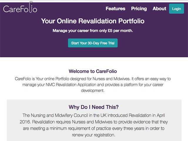 CareFolio - Online Revalidation Portfolio Service